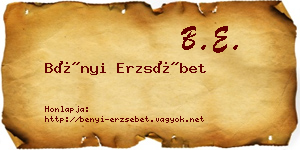 Bényi Erzsébet névjegykártya